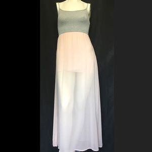 FOREVER 21 Tank Hi Low Sheer Pink Dress SIZE S